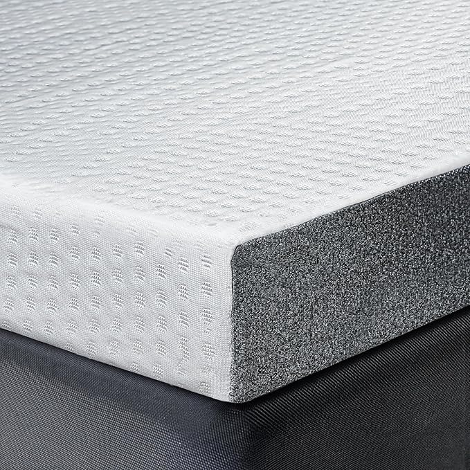 Cooling Mattress Topper Queen Size 2 Inch, Cooling Gel & Bamboo Charcoal Memory Foam Mattress Topper for Back Pain Relief, Firm Dual-Layer Foam Bed Pad with Removable Cover