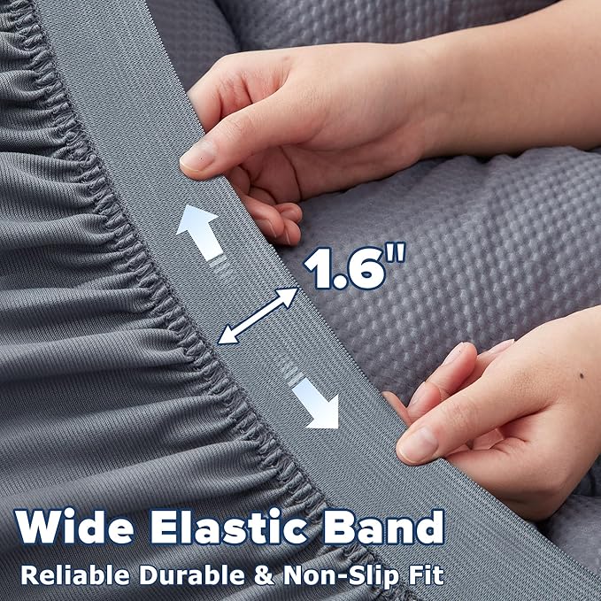 King Mattress Pad for Back & Hip Pain Relief, Pillow Top Cooling Bed Topper Quilted Fitted, Hotel Quality Deep Pocket Soft King Mattress Protector Cover Washable (78x80 inch, Grey)