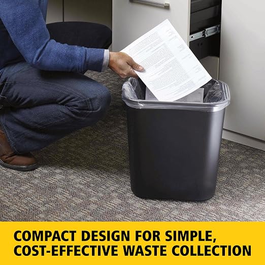 Rubbermaid Commercial Products Wastebasket/Trash Can, 7-Gallon/28-Quart, Black, Plastic, for Bedroom/Bathroom/Office, Fits Under Desk/Sink/Cabinet, Pack of 4 - Image 3