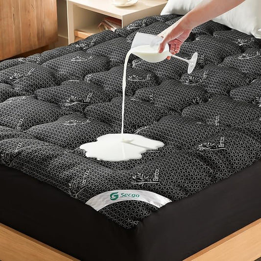 Premium 100% Waterproof Full Mattress Topper, Breathable Mattress Pad, Rayon from Bambo Bed Protector, Deep Pocket Sheet Cover 8"-21"