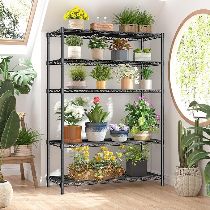 Romorgniz 5 Tier Storage Shelves 71"H Wire Shelving Adjustable Metal Shelving,1000LBS Pantry Shelves Sturdy Steel Wire Shelf for Kitchen Commercial Pantry Garage Warehouse ,71"H X35.5"W X13.8"D, Black - Image 5