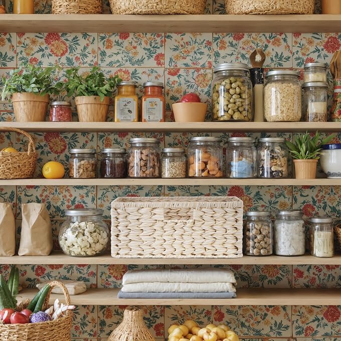 GRANNY SAYS Wicker Storage Baskets for Shelves, Waterproof Wicker Baskets for Organizing, Woven Basket for Shelves, Decorative Basket for Entryway, Butter Milk - Image 7