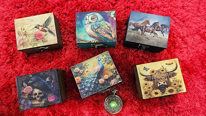 Trinket Box Small Jewelry Keepsake Box | Earrings Necklace Storage Box for Girls Women | Gift Idea Valentine's Day, Birthday Christmas, Weddings, Animals Ornaments for Home Décor (Highland Cow) - Image 4