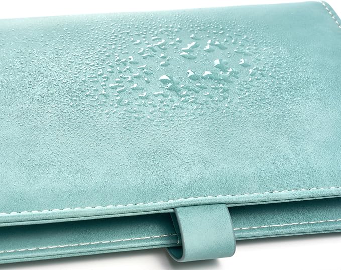 Travel Jewelry Binder Organizer Ring Binders - Jewelry Boxes PU Leather Case with Zipper Velvet Jewelry Pouch Bags for Daily Use & Gifting - Mint Green - Image 4