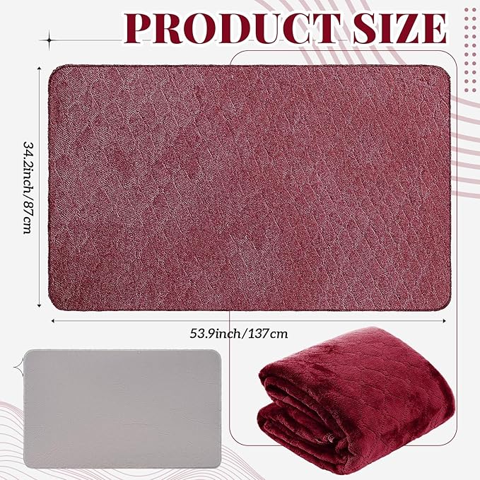 Couples Waterproof Mat Lover Reusable Stainproof Blanket Quiet Easy Use Towel Protector for Adult Multi Functional Bed Sheets Couple Messy Play Pleasure Comfort(Red,54 x 34 Inch)