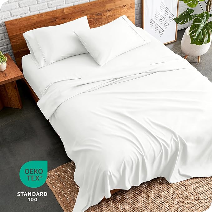 Bare Home Queen Sheet Set - 1800 Ultra-Soft Microfiber Queen Bed Sheets - Double Brushed - Deep Pockets - Easy Fit - 4 Piece Set - Bedding Sheets & Pillowcases (Queen, Cream)