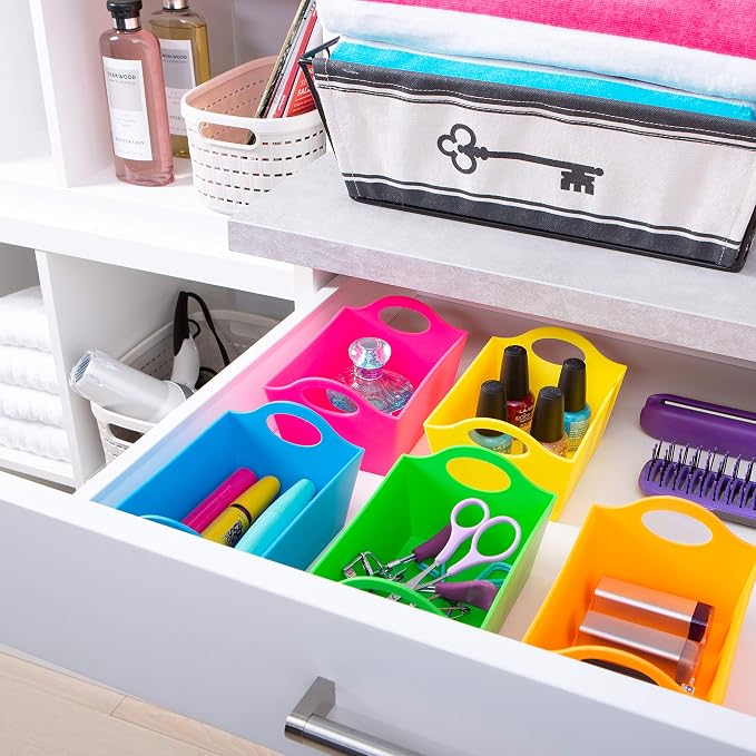 Simplify Neon, 10 Pack, Mini Storage Containers, Bins, Drawer, Office Organization, Good for Toys, Hair Accessories, Bobby Pins, Q-Tips, Small Items - Image 3