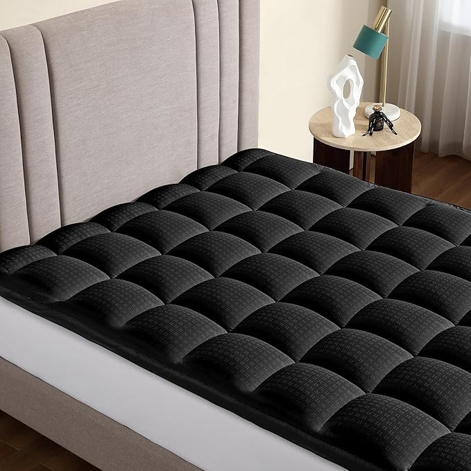 CirclesHome Hotel Collection Full XL Size Hybrid Mattress Protector & Pad - Extra Padded, Thick, Plush, & Fitted Mattress Topper for Bed - Comfortable Pillow Top Mattress Cover