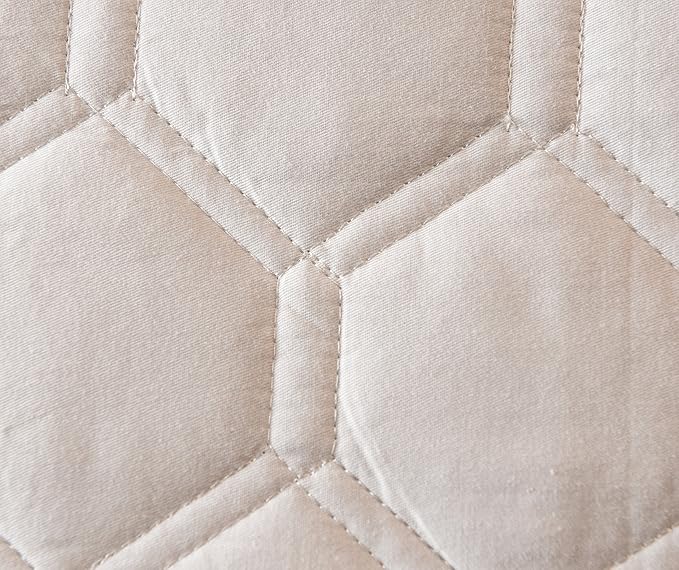 Hani Minna Premium Quilted Fitted Mattress Pad Protector Made with Natural Combed Cotton - Cooling and Breathable Mattress Topper (King)