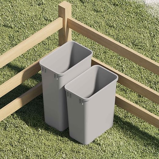 Dowell 35Qt Wastebasket Trash Container, 9Gal, Plastic, Stackable, for Kitchen/Bathroom/Office, Fits Under Sink/Desk - Grey (1, 35 QT) - Image 8