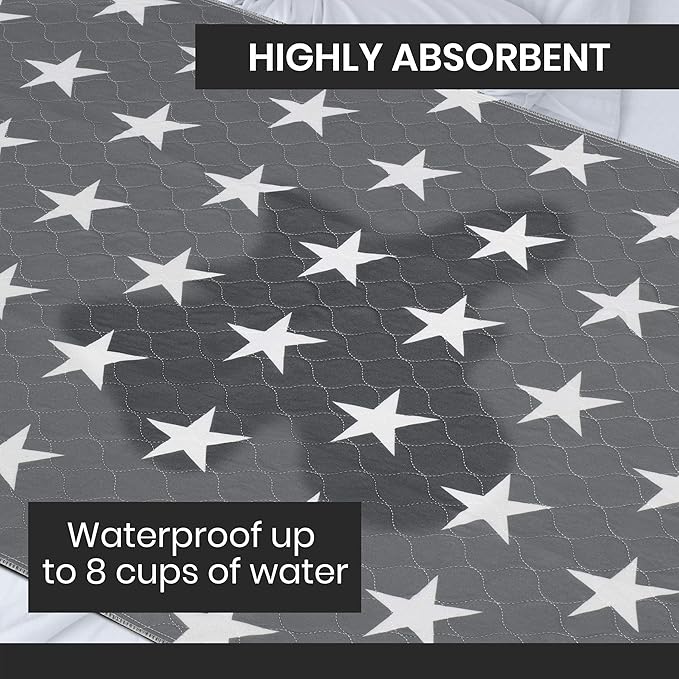 Neuma Design Bed Pads for Incontinence - 52” x 34” Large Reusable Washable Waterproof Mattress Protector - Pee Pad for Adults, Seniors, Kids, Hospitals, Pets - Durable Underpads (2 Pack)