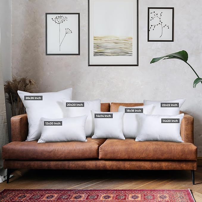 Utopia Bedding Throw Pillows (Set of 4, White) – 20 x 20 Inches Down Alternative Pillows for Bed, Sofa, and Couch - Fluffy Decorative Stuffer Pillow for Indoors & Outdoors