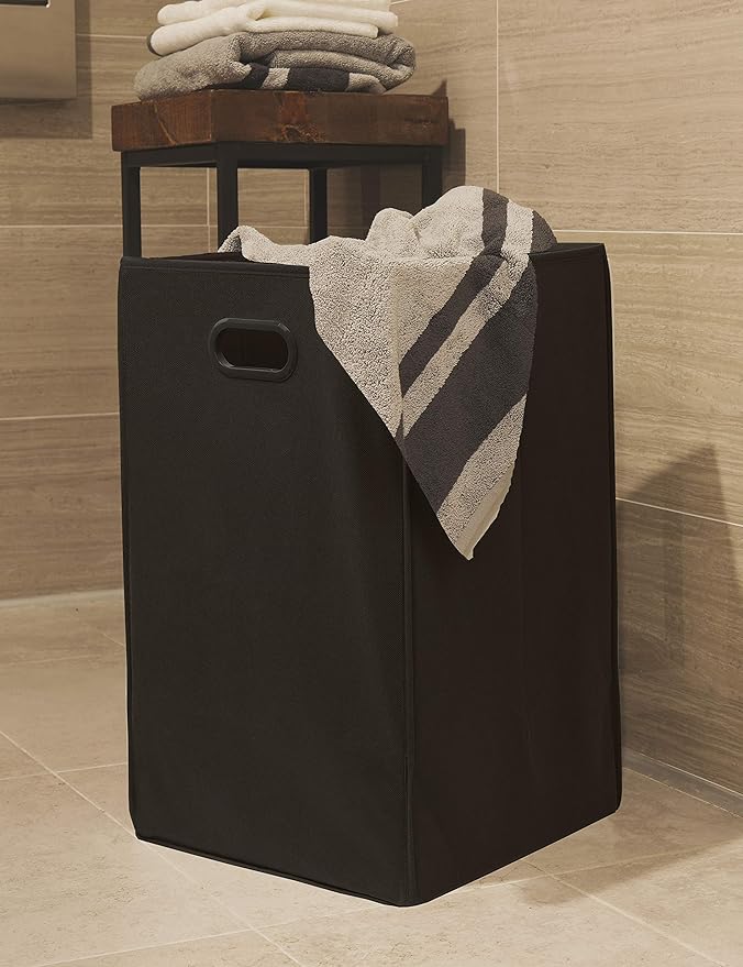 Simple Houseware Foldable Closet Laundry Hamper Basket, Black - Image 3