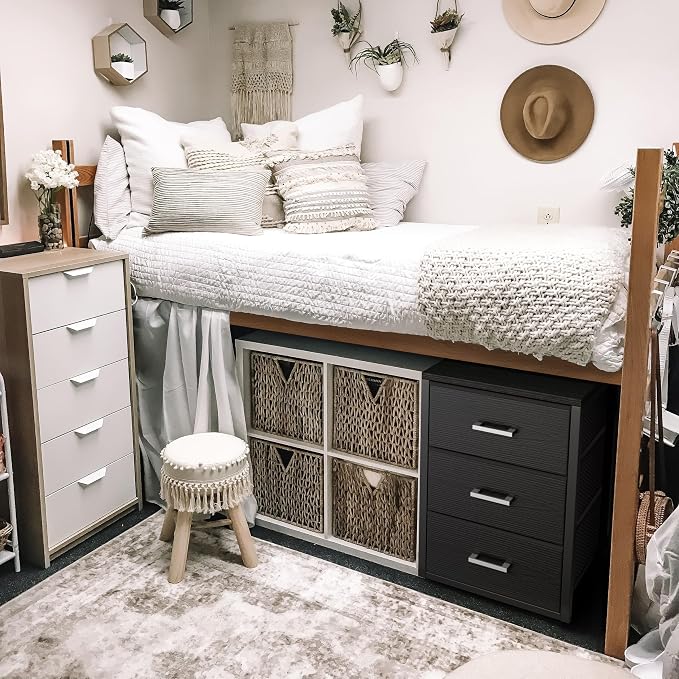 BOLUO Closet Drawers Black Fabric 3 Drawer Small Dresser for Closet Organizers and Storage Bedroom Dorm Modern - Image 3
