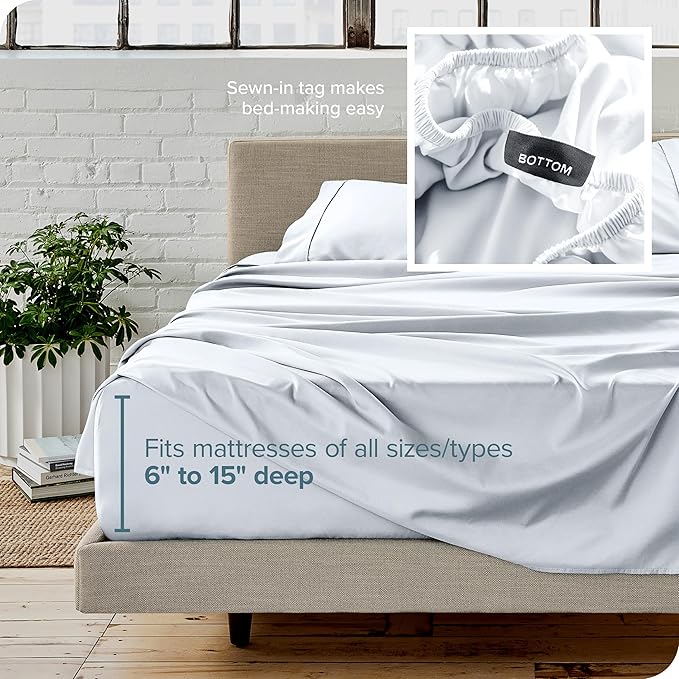 Bare Home King Sheet Set - 1800 Ultra-Soft Microfiber King Bed Sheets - Double Brushed - Deep Pockets - Easy Fit - 4 Piece Set - Bedding Sheets & Pillowcases (King, White)