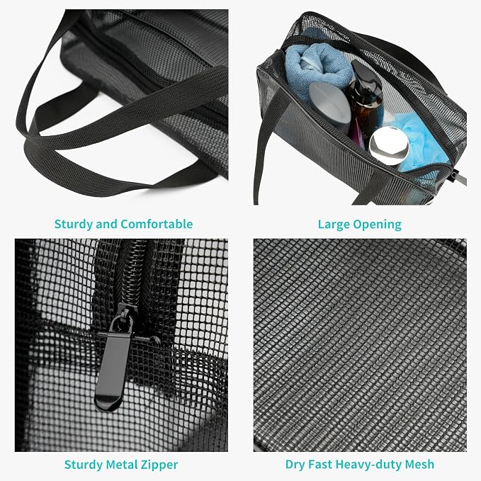 REDSINDA Mesh Shower Caddy Bag for Bathroom Gym Camping Portable Travel Mesh Toiletry Bag for Women Men - Image 2