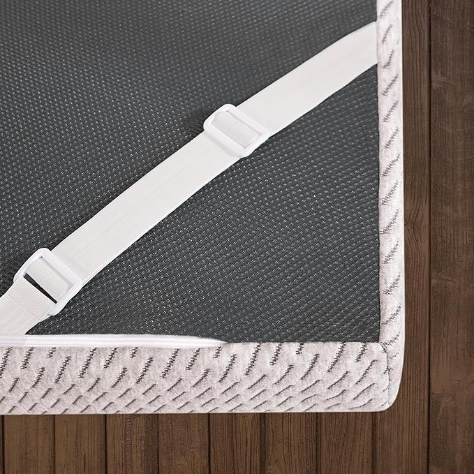 SyMax 3 Inch Mattress Topper Cover, King Size Mattress Topper Protector Cover, Breathable Removable Zipper Cover, Cover Only, Gray