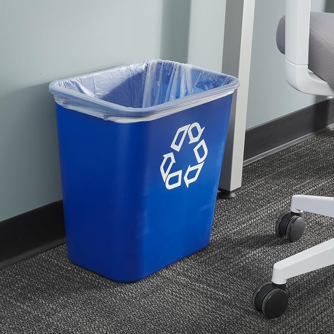 COASTWIDE Professional Plastic Indoor Recycling Wastebasket Without Lid, Blue,Plastic, 7 Gallon (CW56432) - Image 4