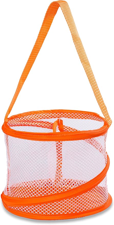 Handy Laundry Portable Shower Caddy – Collapsible Mesh Organizer with Handle, Quick Dry, Large Compartments for Dorm, College, Gym, Travel, Camp, Bathroom Essentials (Orange) - Image 2