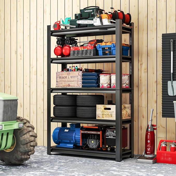 5Tier Garage Metal Shelving,3020 lbs Storage Shelves Heavy-Duty,40''W*18''D*72''H Adjustable Industrial Shelving Unit, Double-Layer Column with Reinforced Ribs for Basement Kitchens - Image 8