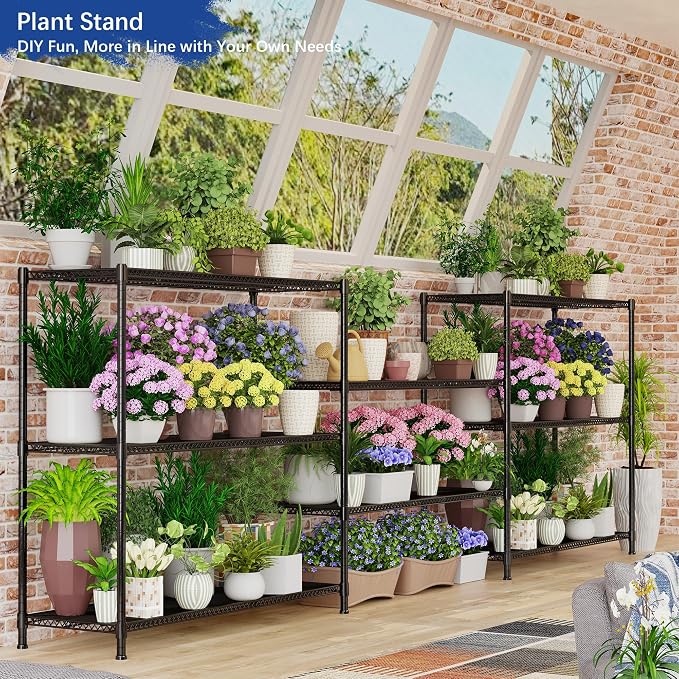 Heavy Duty Shelving, 72.2" H Garage Shelving Unit with Leveling Feet, 4-Tier Adjustable Garage Storage Shelves Metal Rack, Industrial Shelving for Warehaouse Storage, 60" W x 24" D x 72.2" H, Black - Image 6