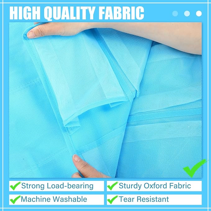 Windyun 40 over the Door Shoe Organizer Large Mesh Pocket Hanging Shoe Rack for Closet Sky Blue Nonslip Behind Door Storage Holder Back to School Organizer for Dorm Room College Classroom Storage - Image 6