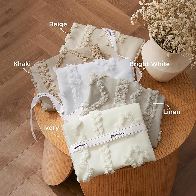 Bedsure Tufted Boho Comforter Set California King Size - Khaki Boho Bed Set, GentleSoft™ 3 Pieces Farmhouse Shabby Chic Embroidery Bedding, Gifts for Woman, Soft Jacquard Comforter for All Seasons