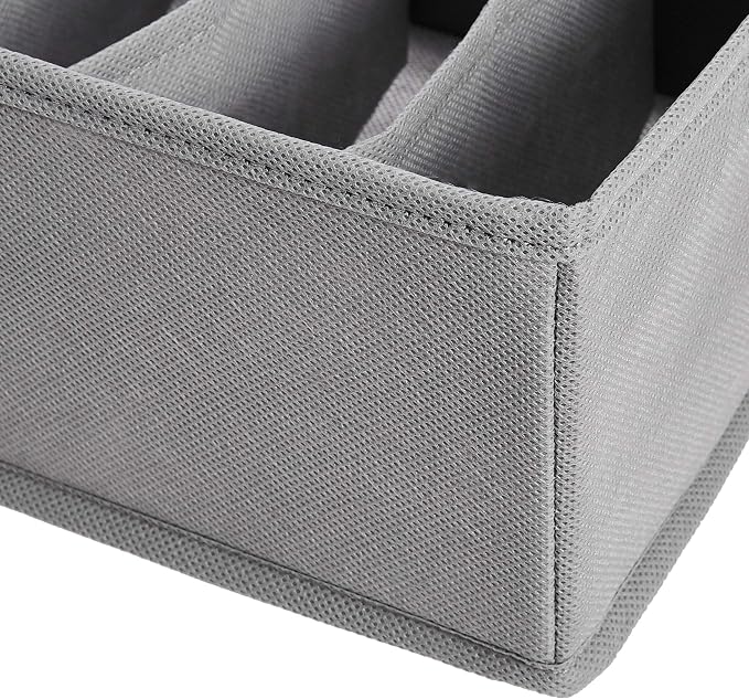 Amazon Basics Underwear Drawer Organizer Dividers for Closet Organization and Storage, Fits Perfectly in Dresser, 2-Pack, Gray | Pack of 2 - Image 4