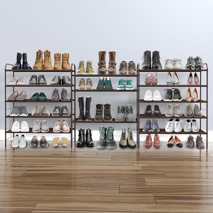 Simple Houseware 5-Tier Shoe Rack Storage Organizer, Bronze - Image 8