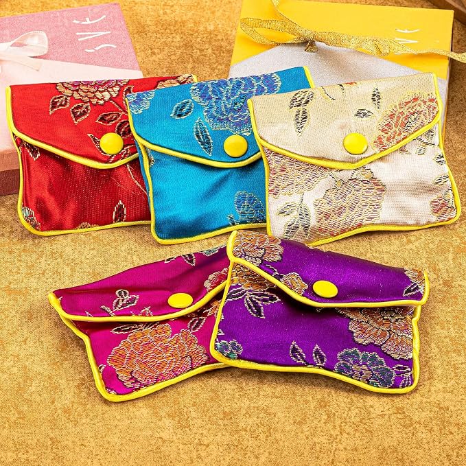 OceeK Travel Jewelry Case,Jewelry Silk Purse Pouch Gift Case, for Women Teen Girl Gifts,Color,Small,12 Pack - Image 7