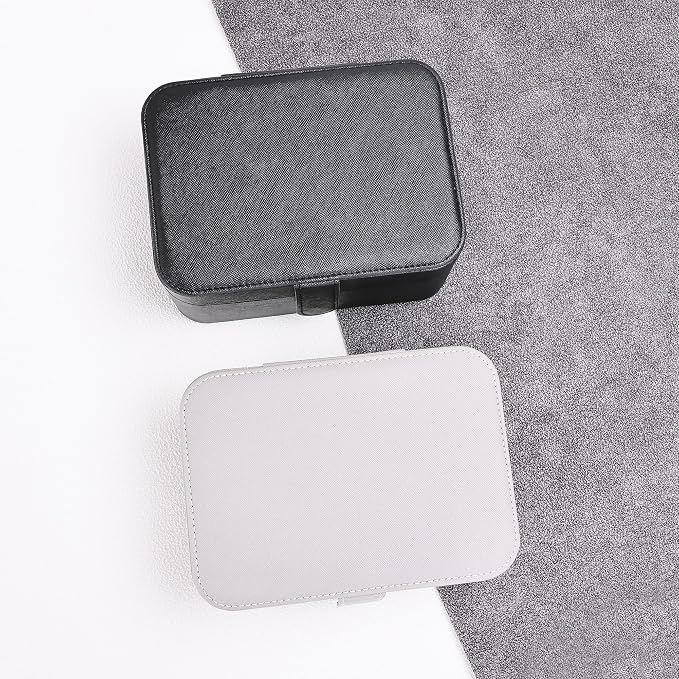 2 Layer Portable Jewelry Box, Large Jewelry Travel Case with 4 Jewelry Pouches, Medium Size Jewelry Organizer Box for Earrings, Necklaces, Bracelets (black) - Image 5