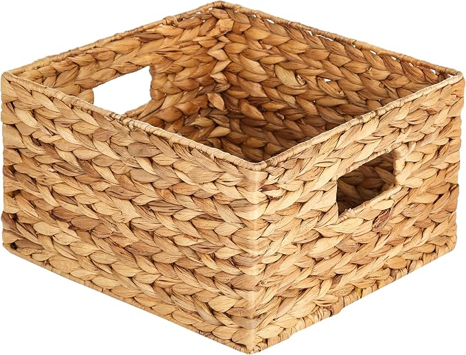 Honey-Can-Do Banana Leaf Storage Baskets –Water Hyacinth Woven Basket, Decorative Baskets for Shelves, Basket for Gifts, Closet, Pantry, and Home Organization, Set of 3, Multi-Size - Image 4