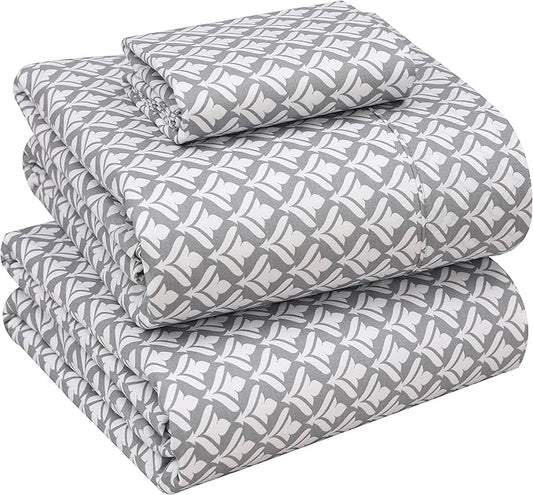 RUVANTI 100% Cotton Sheets – Twin Size Percale Bedding, Cooling & Breathable Floral Design, Durable with a Crisp, Soft & Comfortable Feel, 16" Deep Pocket, 3-Piece Set, Idiomatic Expression