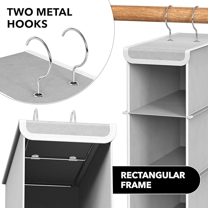 Simple Houseware 10 Shelves Hanging Shoes Organizer Holder for Closet, Grey - Image 5