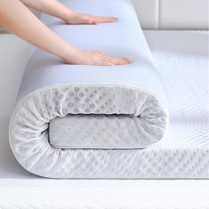 SINWEEK 3 Inch Gel Memory Foam Mattress Topper King Size, Bamboo Mattress Pad for Body Pressure Relief, Cooling Bed Topper with Breathable Soft Cover, CertiPUR-US Certified