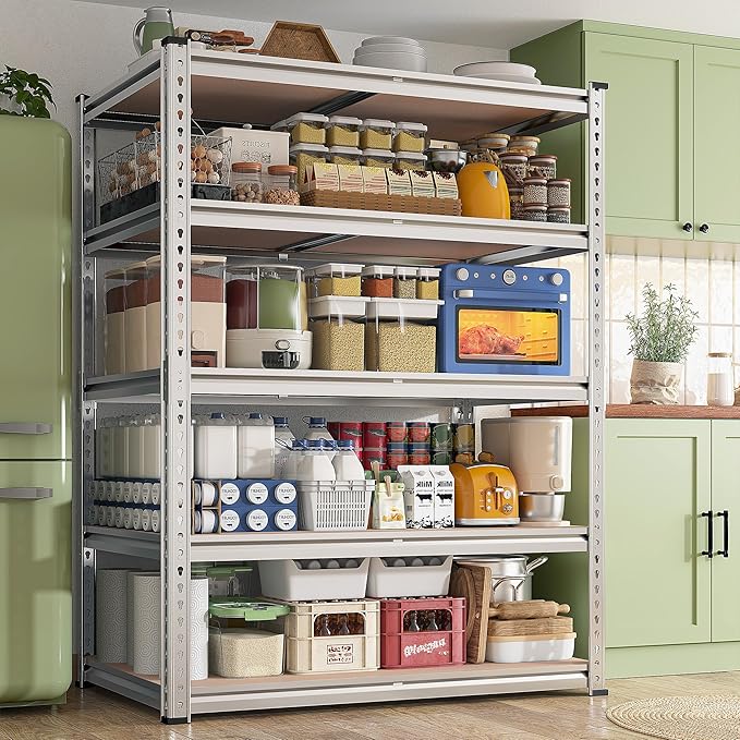 REIBII 2020LBS Garage Shelving Heavy Duty Metal Shelving 5 Tier Storage Shelves, Garage Shelves for Basement, Warehouse, Pantry, Closet, Kitchen, 72" H x 35.55" W x 16" D, Galvanized, 2 Pack - Image 6