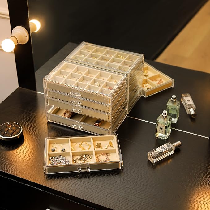 Cq acrylic Jewelry Organizer With 5 Drawers - Image 7