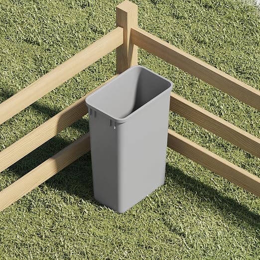 Dowell 50Qt Wastebasket Trash Container, 13Gal, Plastic, Stackable, for Kitchen/Bathroom/Office, Fits Under Sink/Desk - Grey (1, 50 QT) - Image 3