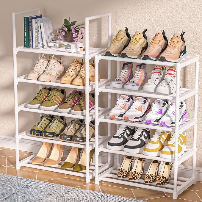 OYREL Shoe Rack Tall, Sturdy Metal Shoe Rack Organizer,Narrow Shoe Racks for Closets,Shoe Stand Shelf - Image 7