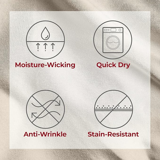 Mellanni Split King Sheets Set - 5 PC Iconic Collection Bedding - Hotel Luxury, Extra Soft, Cooling Bed Sheets - Wrinkle, Fade, Stain Resistant (Split King, Beige)
