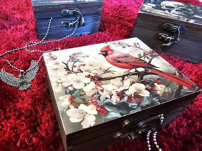 RK Collections Cardinal Trinket Box Small Jewelry Keepsake Box | Bird lovers Gift Idea, Animals Ornaments for Girls, Women, Gift Idea, for Home Décor (3CRS) - Image 3
