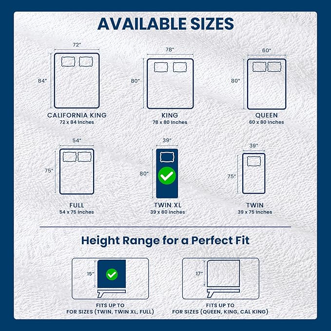 Twin XL Size Mattress Protector Waterproof 14 Pack, Premium 200 GSM Terry Mattress Cover, Soft & Breathable Bed Cover, Fitted Sheet Style Stretchable Deep Pockets 15" by Utopia Bedding (White)
