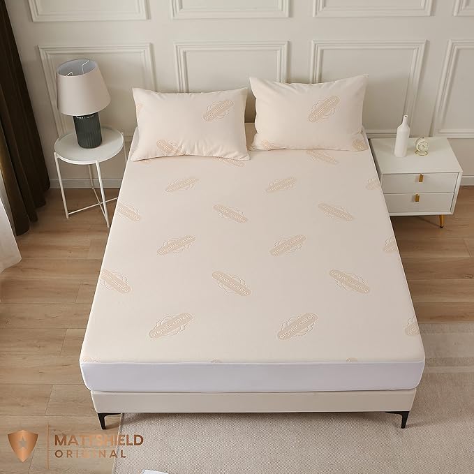 Waterproof Organic Mattress Protector King Size – Soft OCS Certified Organic Cotton Surface Mattress Cover – Noiseless & Breathable 250 GSM Mattress Pad – Deep Pocket Fitted Design