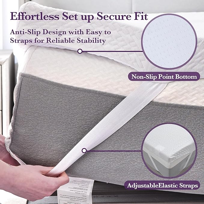 SINWEEK 3 Inch Gel Memory Foam Mattress Topper with Cooling Cover Ventilated Soft Mattress Pad, Bed Topper, CertiPUR-US Certified, Queen Size