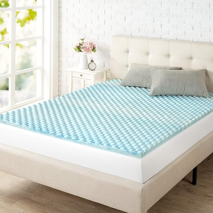 ZINUS 1.5 Inch Swirl Gel Cooling Memory Foam Mattress Topper, Cooling Airflow Design, CertiPUR-US Certified, Full