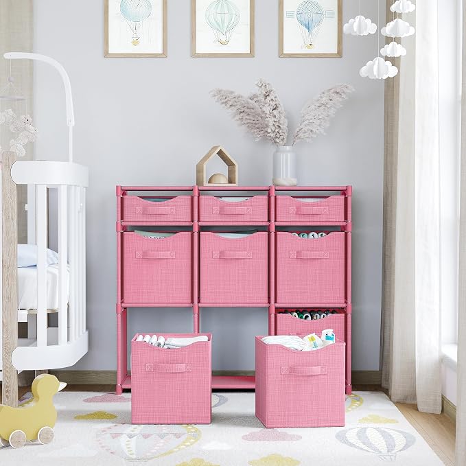 Cube Storage Organizer with Storage Bins Included - The Perfect Closet Organizers and Storage Solution. Includes 9 Storage Cubes, Great For Toy Storage, Closet Storage, Clothes Storage (Pink) - Image 6