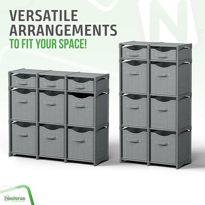 Cube Storage Organizer with Storage Bins Included - The Perfect Closet Organizers and Storage Solution. Includes 9 Storage Cubes, Great For Toy Storage, Closet Storage, Clothes Storage (Grey) - Image 5