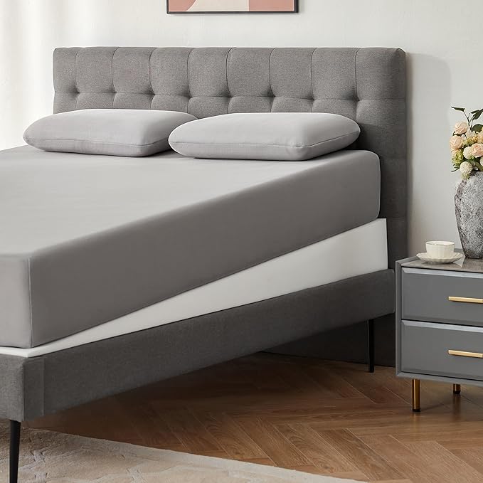 Mattress Wedge Only, 7-Inch Full Inclined Bed Wedge Mattress Topper for Acid Reflux, GERD, Neck & Back Pain, Snoring, Adjustable Elevator Under Mattress Support for Bedroom