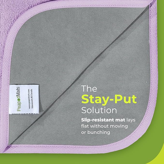 PeapodMats Bedwetting & Incontinence Waterproof Bed Mat - Reusable Underpad. Secure Placement & Breathable. Washable. Enviro Friendly 3x3 (Mauve) Mattress Protector & Pee Pad for Kids & Adults