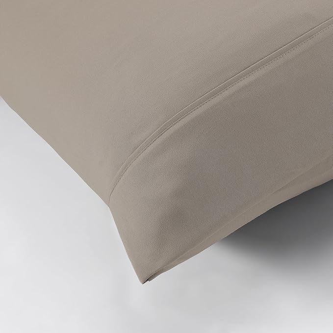 Modern Threads Soft Microfiber Solid Sheets - Luxurious Microfiber Bed Sheets - Includes Flat Sheet, Fitted Sheet with Deep Pockets, & Pillowcases Khaki Twin
